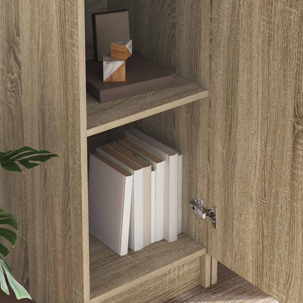 Desk with Storage with Shelf 2 pcs Sonoma Oak Engineered wood