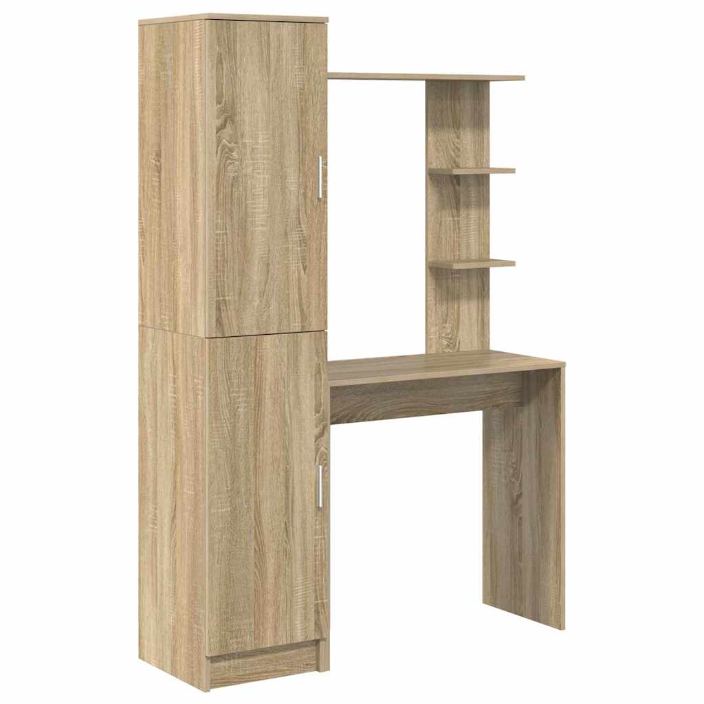 Desk with Storage with Shelf 2 pcs Sonoma Oak Engineered wood