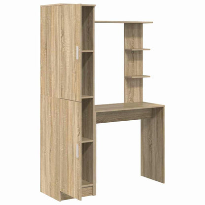 Desk with Storage with Shelf 2 pcs Sonoma Oak Engineered wood