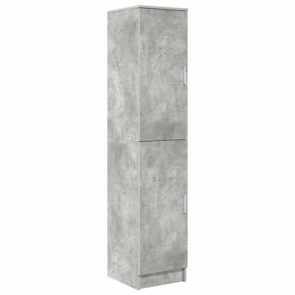 Desk with Storage with Door 2 pcs Concrete Grey Engineered wood
