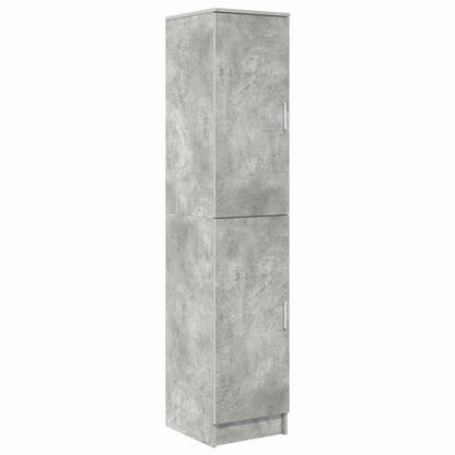 Desk with Storage with Door 2 pcs Concrete Grey Engineered wood