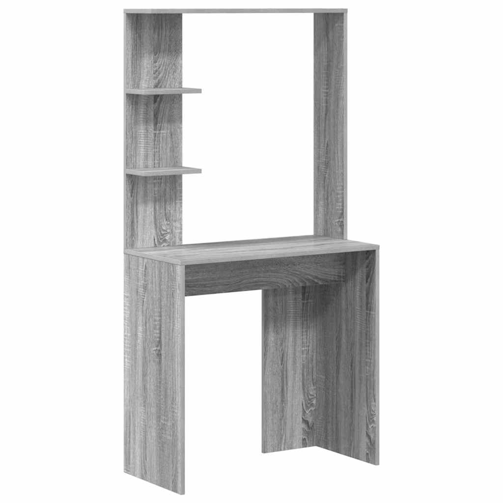 Desk with Storage 2 pcs Grey sonoma 78.5 x 37 x 154.5 cm