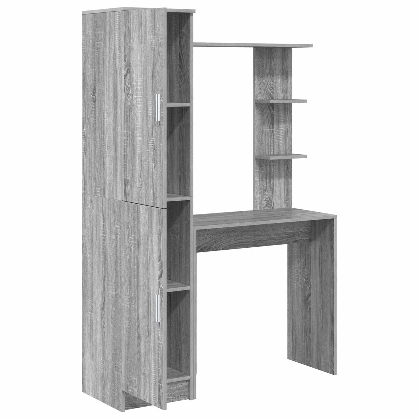 Desk with Storage with Shelf 2 pcs Grey sonoma Engineered wood
