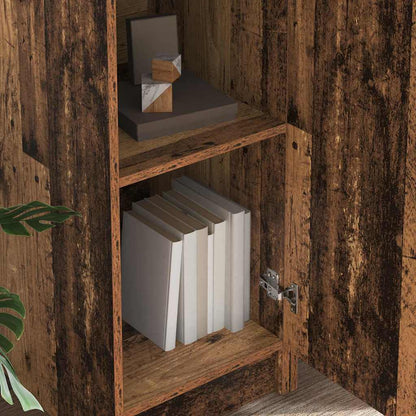 Desk with Storage with Shelf 2 pcs Old Wood Engineered wood