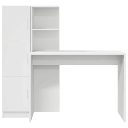 Desk with Storage 2 pcs White 102 x 50 x 124 cm Engineered wood