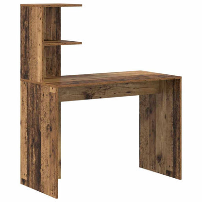 Desk with Storage with Shelf 2 pcs Old Wood 102 x 50 x 124 cm