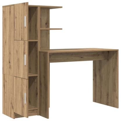 Desk with Storage with Door 2 pcs Artisan oak 102 x 50 x 124 cm