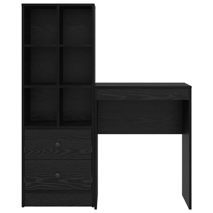 Desk with Storage with Shelf 2 pcs Black oak 45.5 x 34 x 127 cm