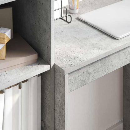 Desk with Storage 2 pcs Concrete Grey 45.5 x 34 x 127 cm
