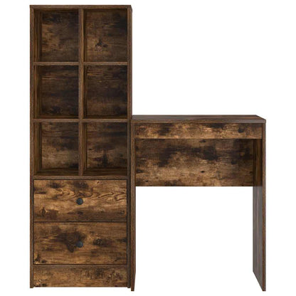 Desk with Storage 2 pcs Smoked Oak 45.5 x 34 x 127 cm