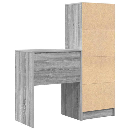 Desk with Storage 2 pcs Grey sonoma 45.5 x 34 x 127 cm