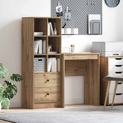 Desk with Storage with Drawer 2 pcs Artisan oak Engineered wood