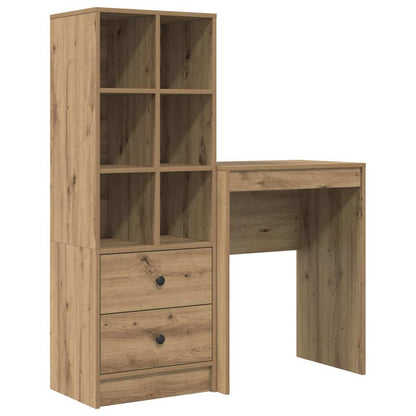 Desk with Storage with Drawer 2 pcs Artisan oak Engineered wood