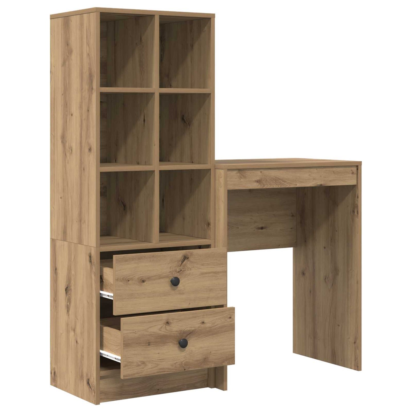 Desk with Storage with Drawer 2 pcs Artisan oak Engineered wood