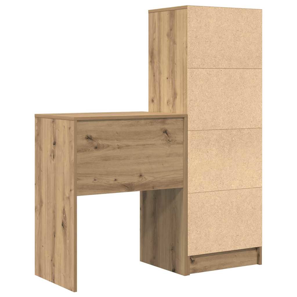 Desk with Storage with Drawer 2 pcs Artisan oak Engineered wood