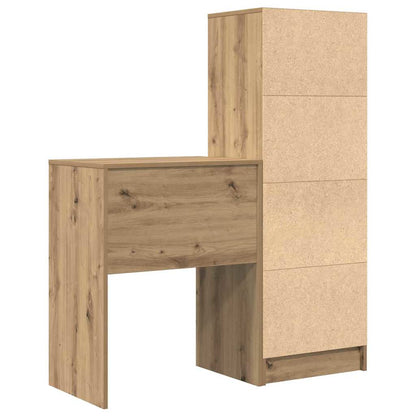Desk with Storage with Drawer 2 pcs Artisan oak Engineered wood