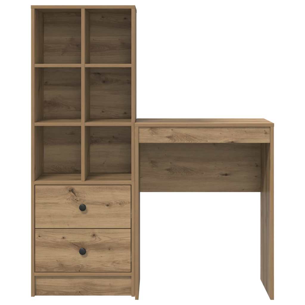 Desk with Storage 2 pcs Artisan oak 45.5 x 34 x 127 cm