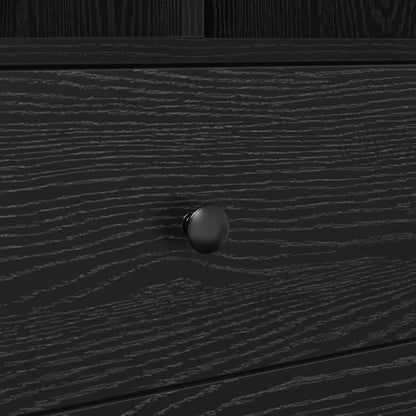 Desk with Storage with Drawer 2 pcs Black oak Engineered wood