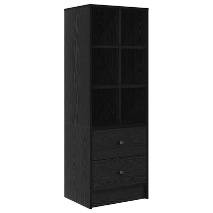 Desk with Storage with Drawer 2 pcs Black oak Engineered wood