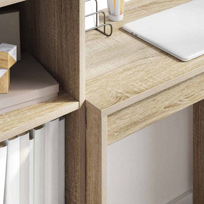 Desk with Storage with Drawer 2 pcs Sonoma Oak 70 x 40 x 76 cm