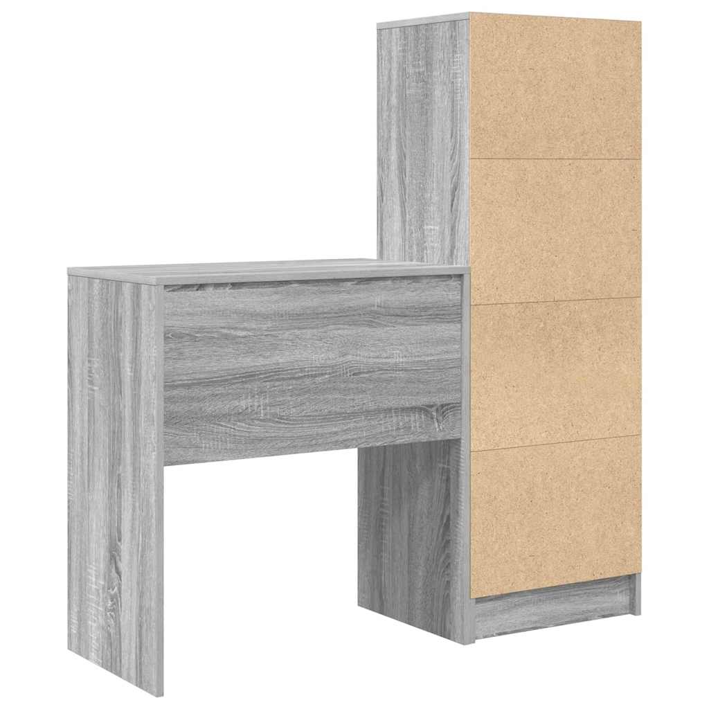 Desk with Storage with Drawer 2 pcs Grey sonoma 70 x 40 x 76 cm