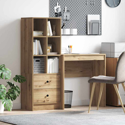 Desk with Storage with Drawer 2 pcs Artisan oak 70 x 40 x 76 cm