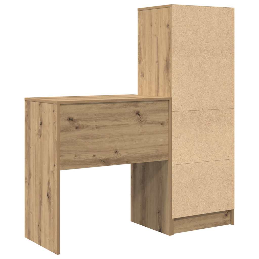 Desk with Storage with Drawer 2 pcs Artisan oak 70 x 40 x 76 cm