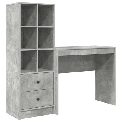 Desk with Storage 2 pcs Concrete Grey 90 x 40 x 76 cm