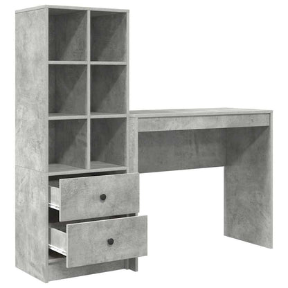 Desk with Storage 2 pcs Concrete Grey 90 x 40 x 76 cm