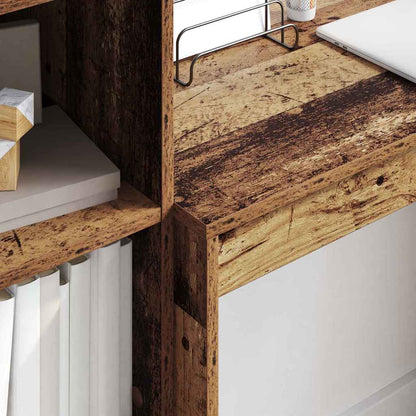 Desk with Storage with Drawer 2 pcs Old Wood 90 x 40 x 76 cm