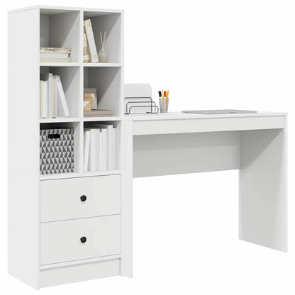Desk with Storage 2 pcs White 100 x 40 x 76 cm Engineered wood