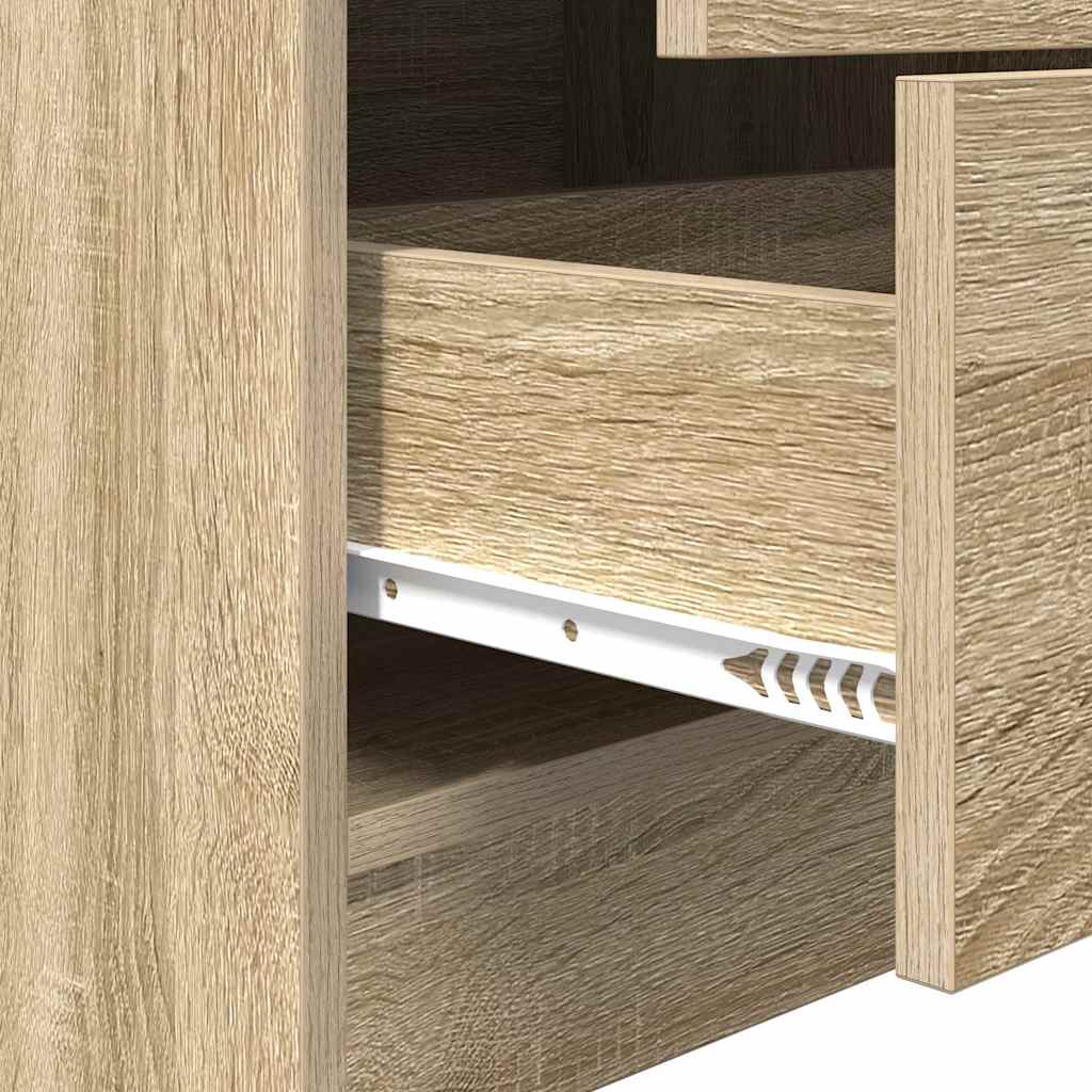 Desk with Storage with Drawer 2 pcs Sonoma Oak 60 x 50 x 76 cm
