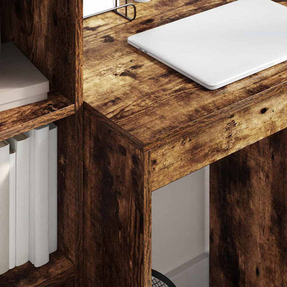 Desk with Storage with Drawer 2 pcs Smoked Oak 60 x 50 x 76 cm