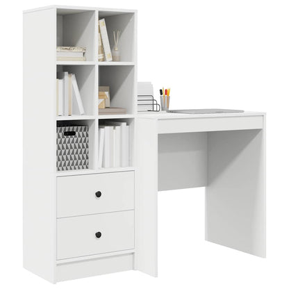 Desk with Storage 2 pcs White 70 x 50 x 76 cm Engineered wood