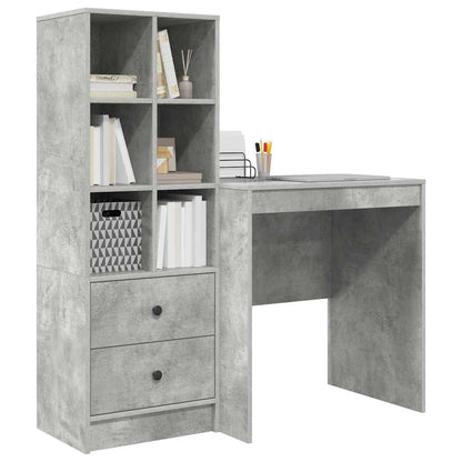 Desk with Storage 2 pcs Concrete Grey 70 x 50 x 76 cm