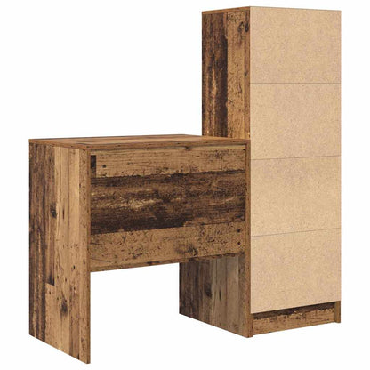 Desk with Storage with Drawer 2 pcs Old Wood 70 x 50 x 76 cm