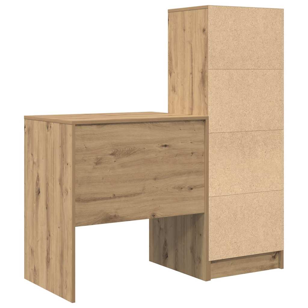 Desk with Storage with Drawer 2 pcs Artisan oak 70 x 50 x 76 cm