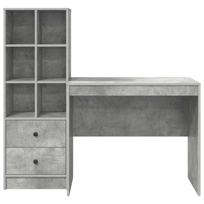 Desk with Storage 2 pcs Concrete Grey 90 x 50 x 76 cm