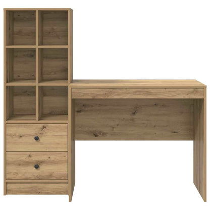 Desk with Storage with Drawer 2 pcs Artisan oak 90 x 50 x 76 cm
