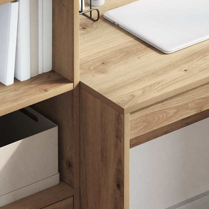 Desk with Storage with Shelf 2 pcs Artisan oak 100 x 50 x 76 cm