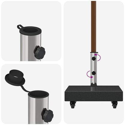 Parasol Base Black 45 x 25 x 45 cm Granite and Steel