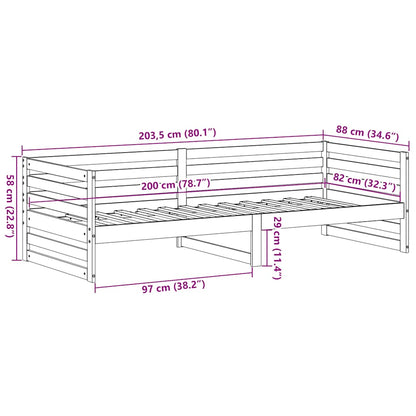 Day Bed without Mattress 80x200 cm Solid Wood Pine