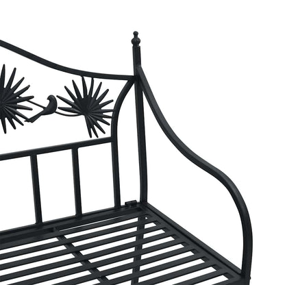 Garden Bench Black 104 x 54 x 93cm Steel