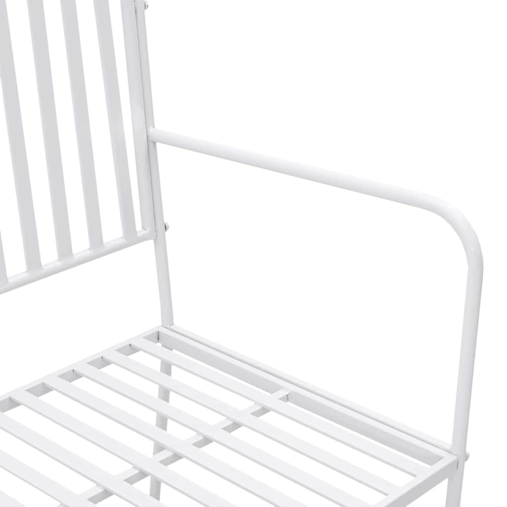Garden Bench White 104 x 54 x 93cm Steel