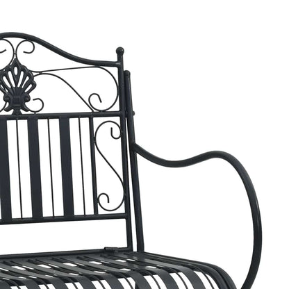 Garden Bench Black 104 x 54 x 93cm Steel
