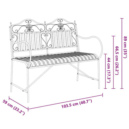 Garden Bench Black 104 x 54 x 93cm Steel