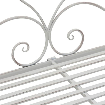 Garden Bench with Cushion White 104 x 54 x 93cm Steel