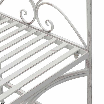 Garden Bench with Cushion White 104 x 54 x 93cm Steel