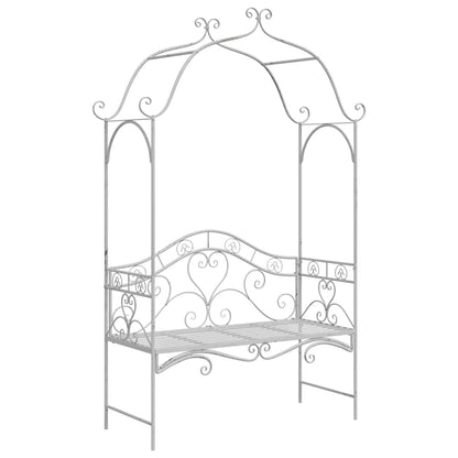 Garden Bench with Cushion White 104 x 54 x 93cm Steel