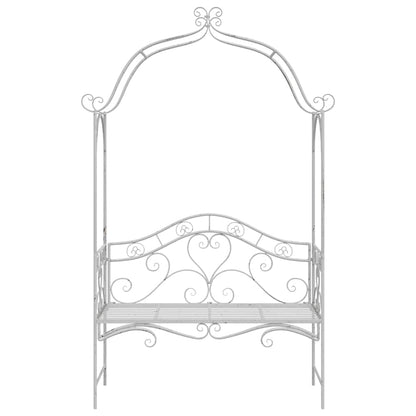 Garden Bench with Cushion White 104 x 54 x 93cm Steel